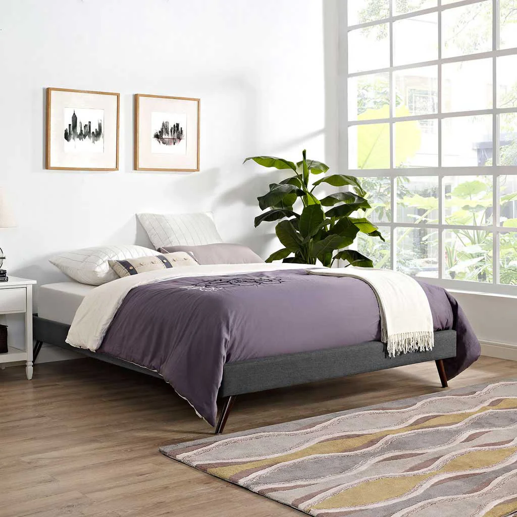 Helena Fabric Bed Gray - Image 5