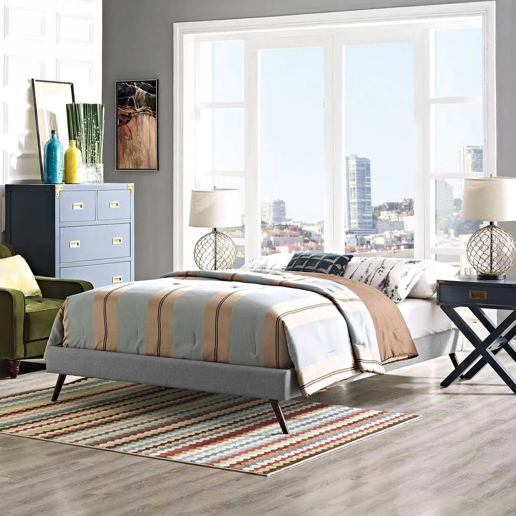 Helena Fabric Bed Light Gray - Image 5