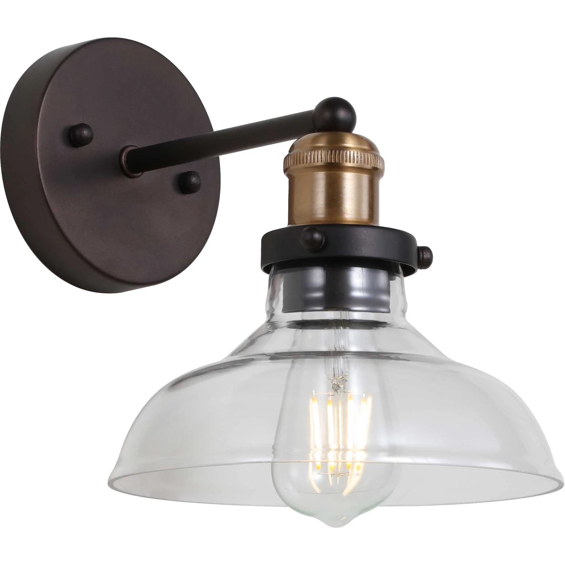 Henly Wall Sconce Dark Gray/Brass Gold - Image 2