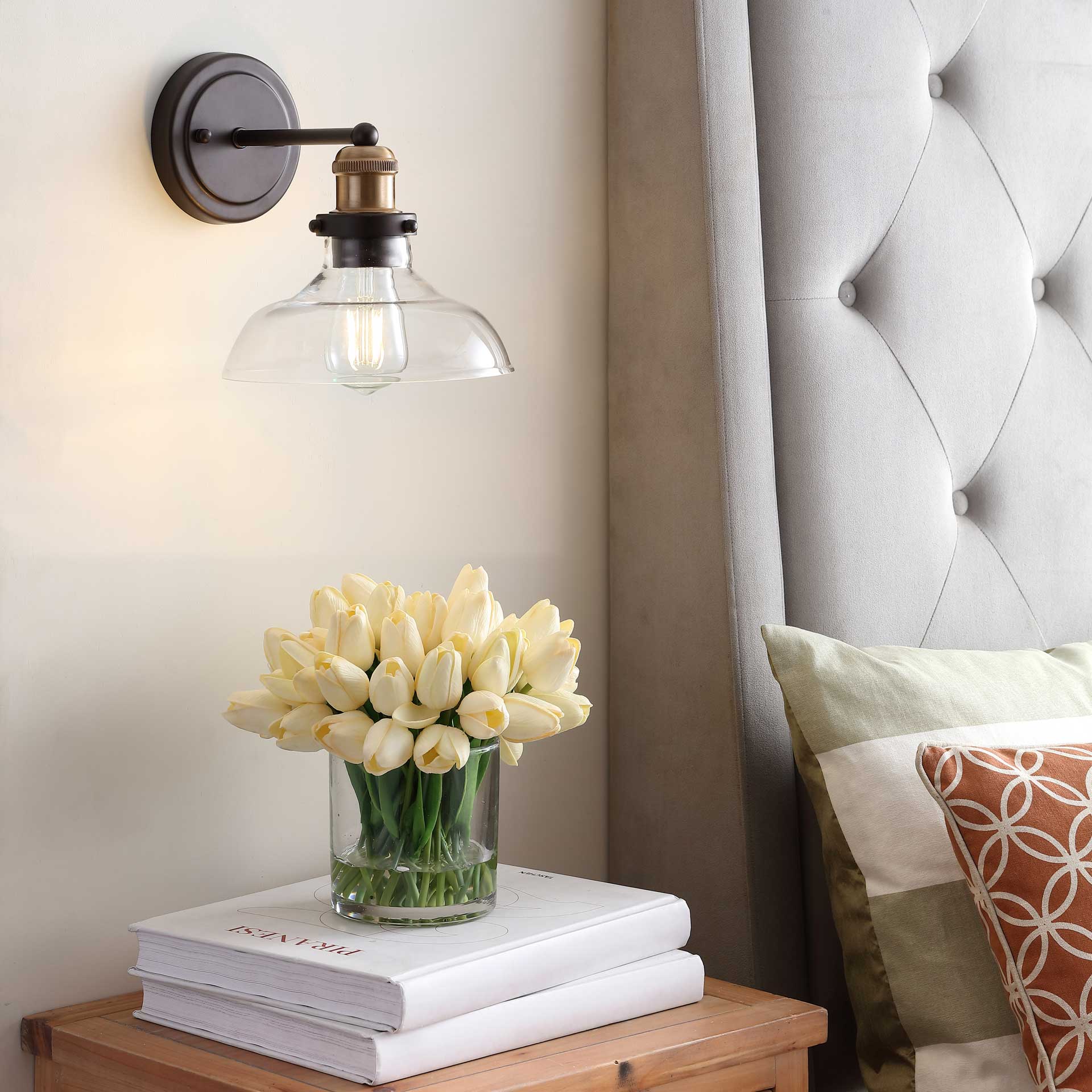 Henly Wall Sconce Dark Gray/Brass Gold - Image 4