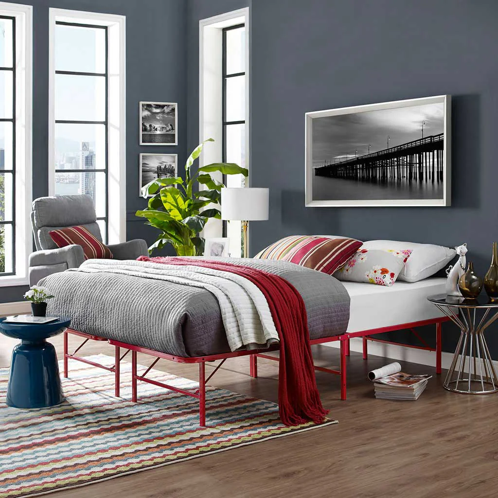 Henry Stainless Steel Bed Red - Image 6