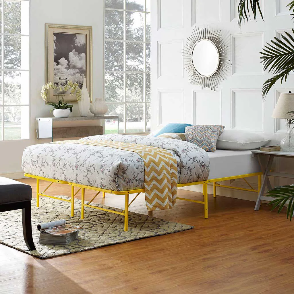 Henry Stainless Steel Bed Yellow - Image 6