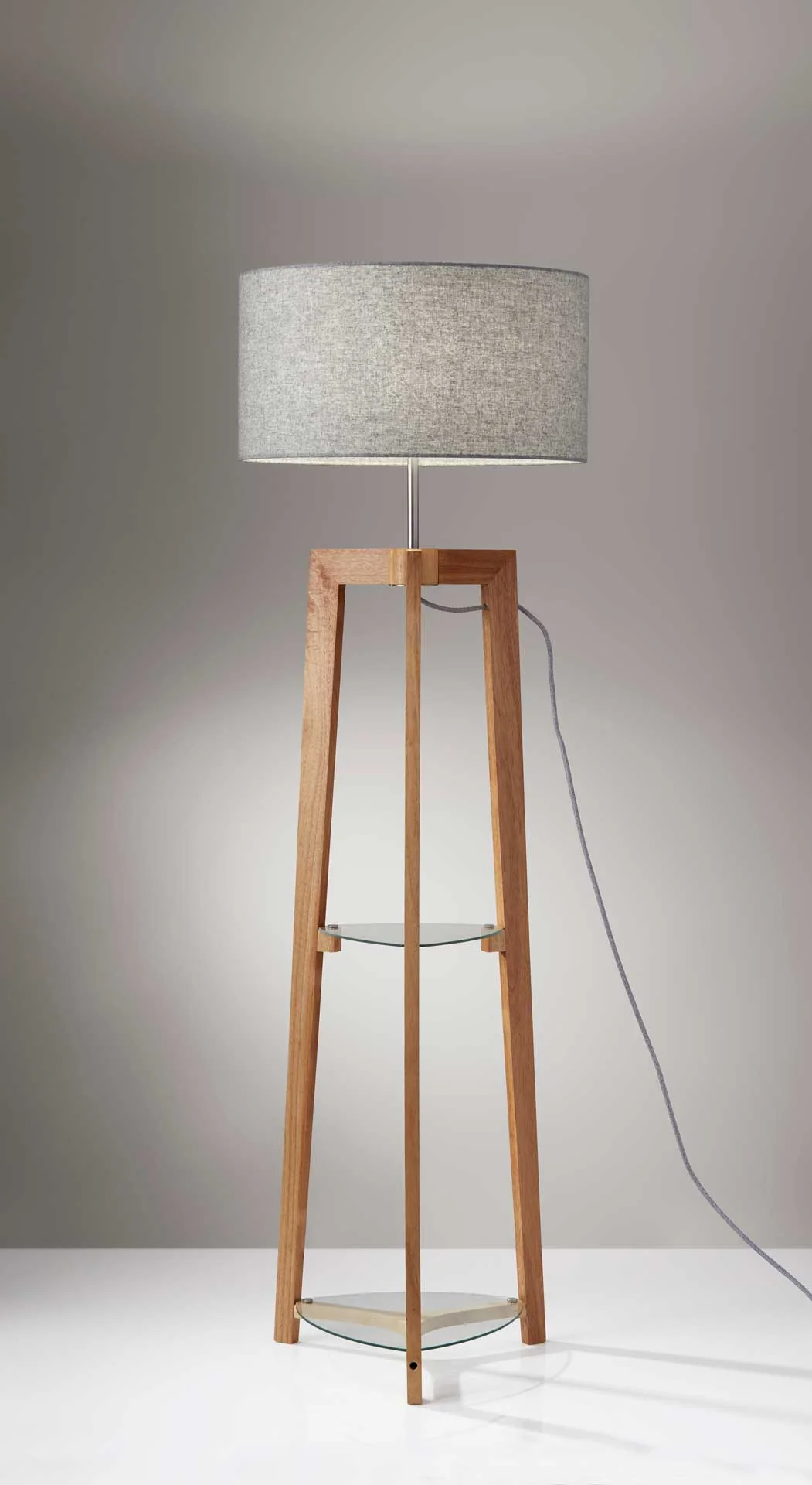 Herblay Shelf Floor Lamp Natural/Gray - Image 2
