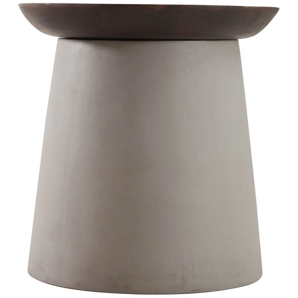 Hess Side Table Cement & Walnut - Image 2