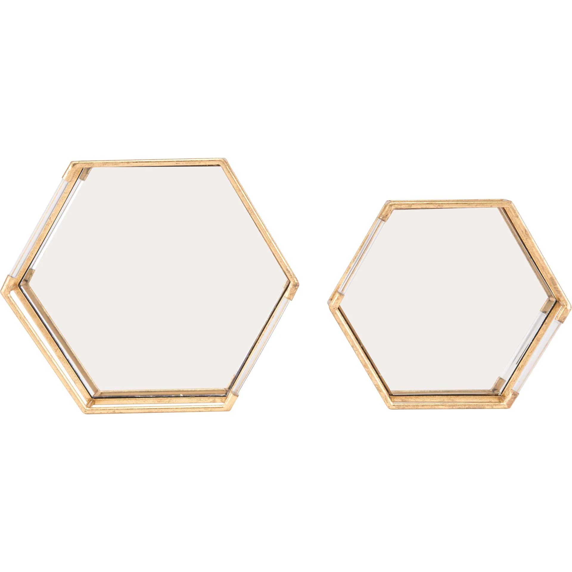 Hexagon Tray Gold (Set of 2) - Image 3