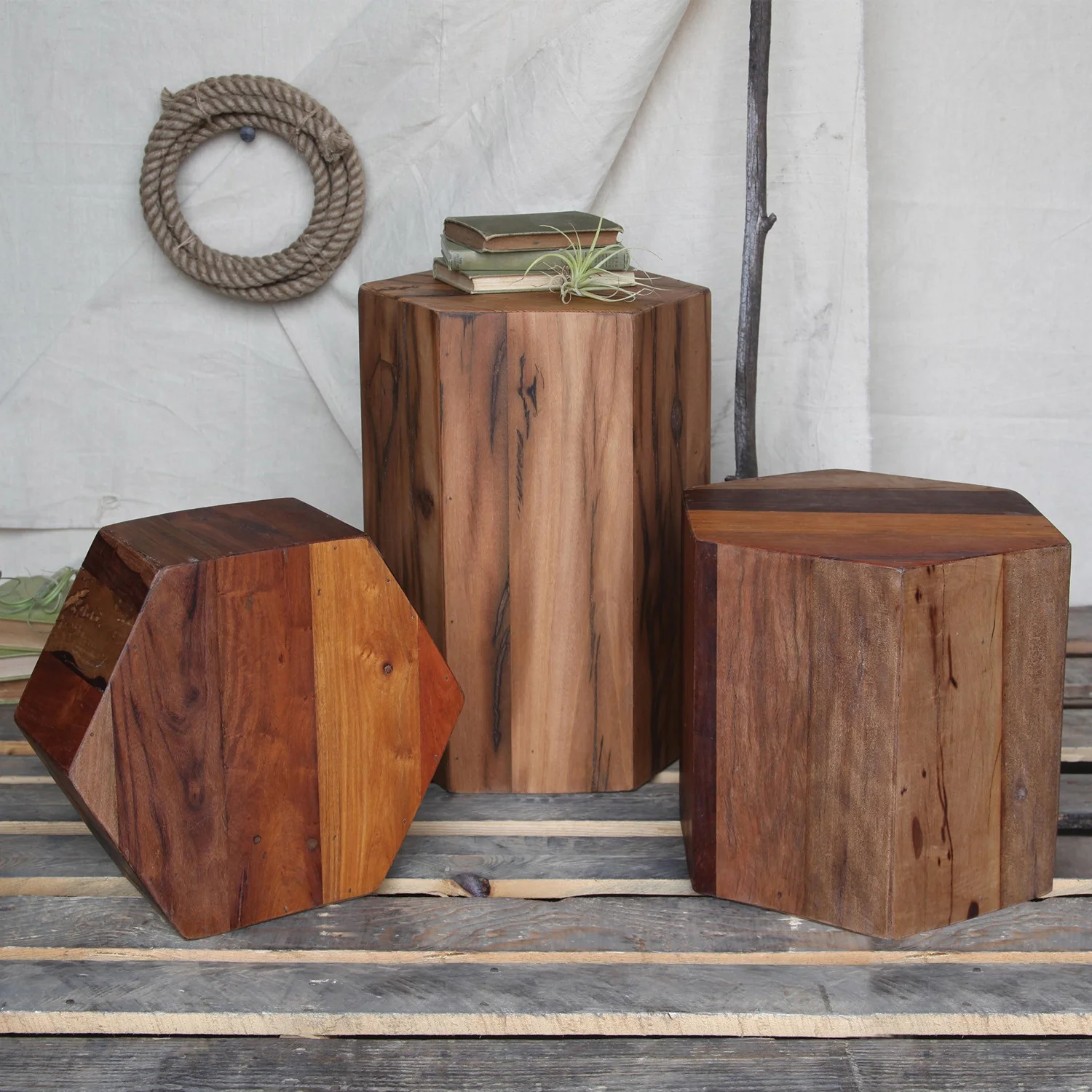 Hexagonal Wood Block Medium - Image 2