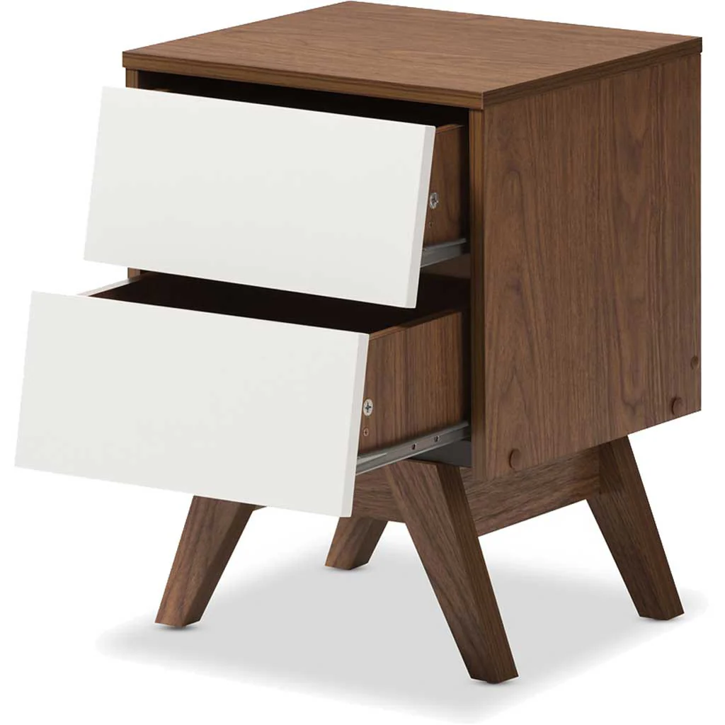 Hilson Storage Nightstand White/Walnut - Image 2