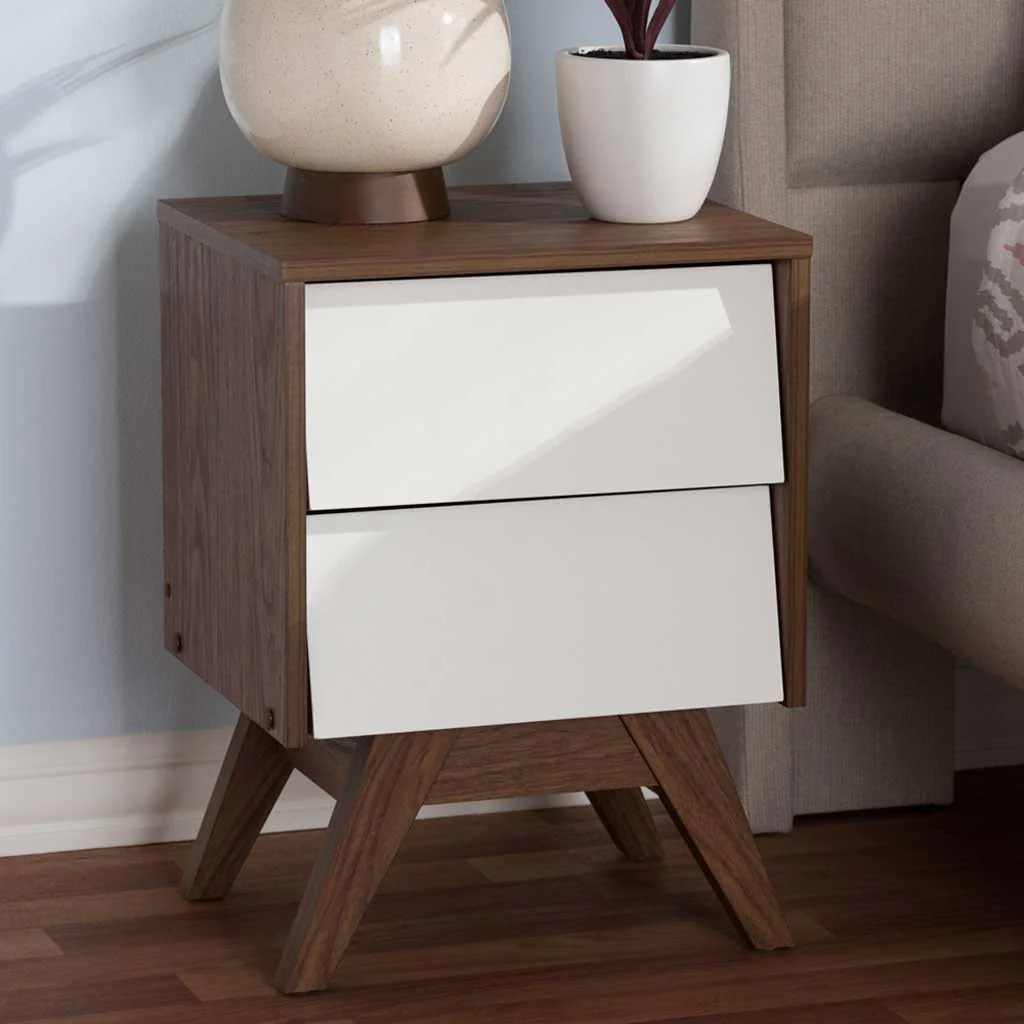 Hilson Storage Nightstand White/Walnut - Image 5