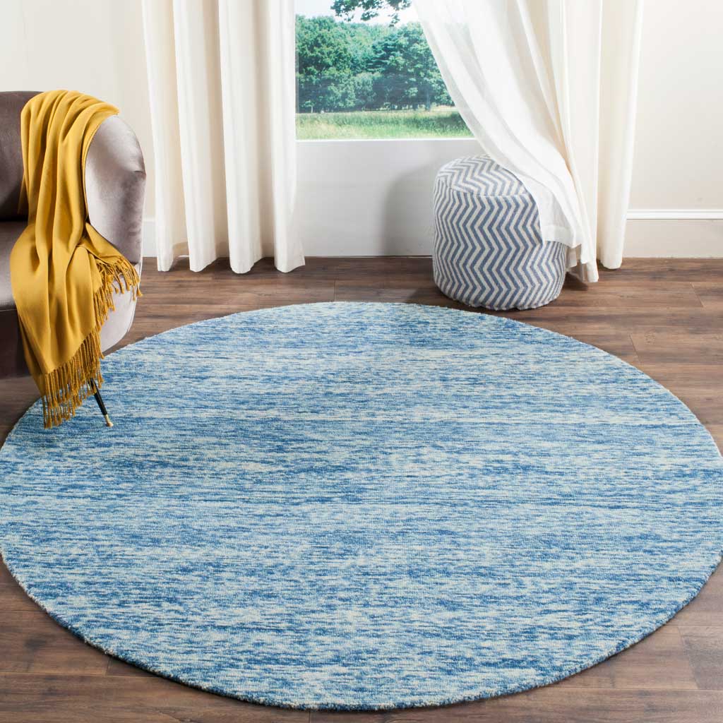 Himalaya Heathered Blue Round Rug - Image 3