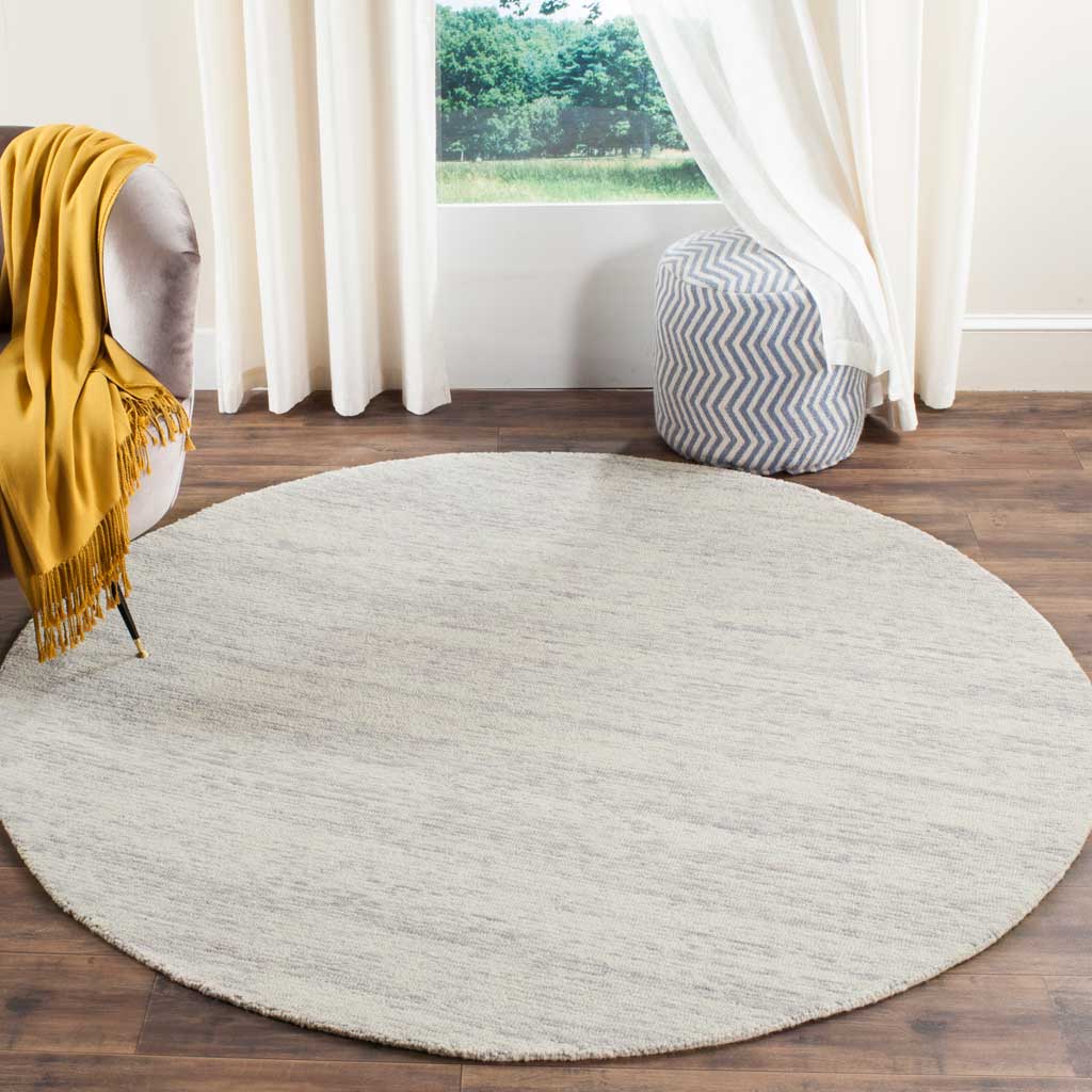 Himalaya Heathered Silver Round Rug - Image 3