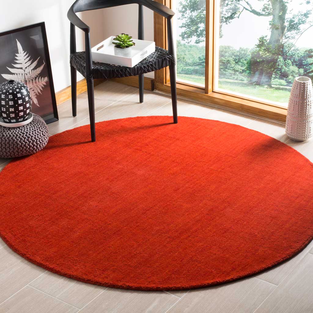 Himalaya Solid Red Round Rug - Image 3