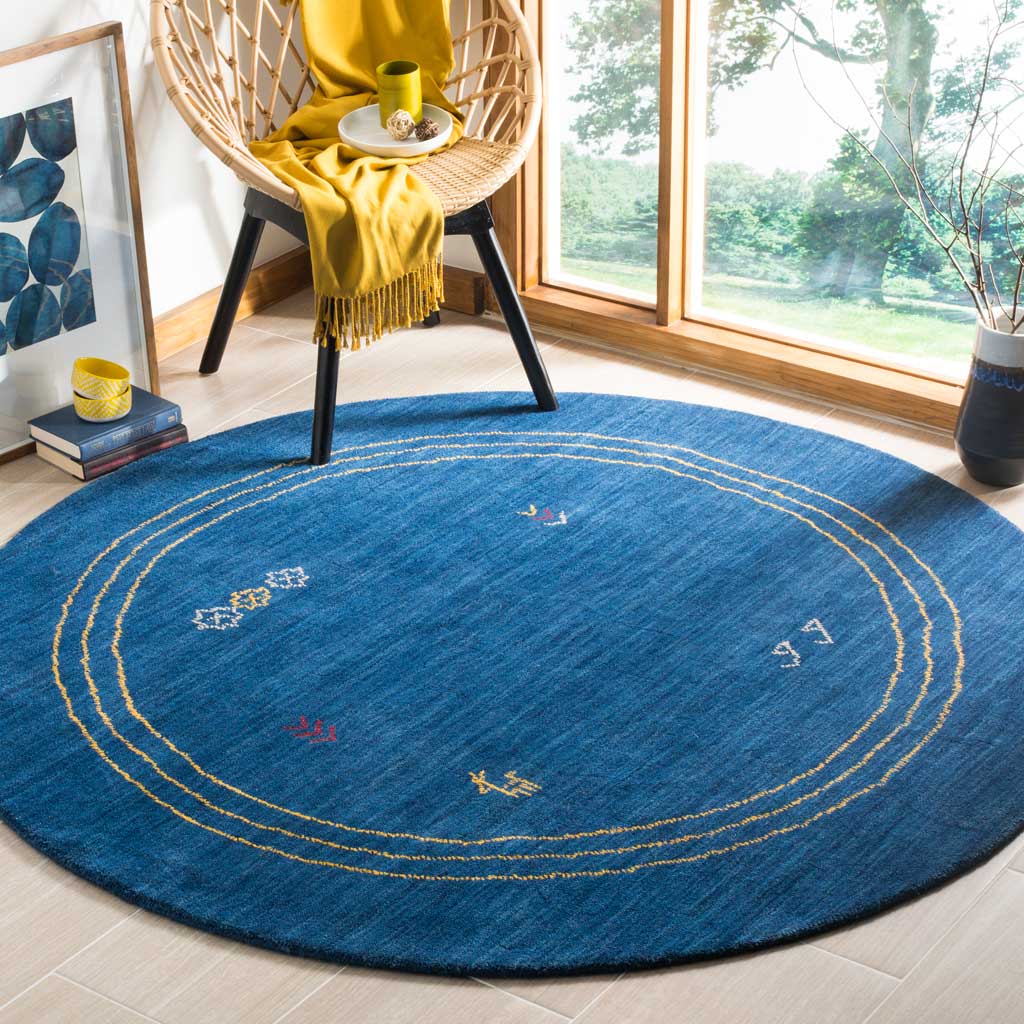 Himalaya Symbol Blue/Multi Round Rug - Image 3