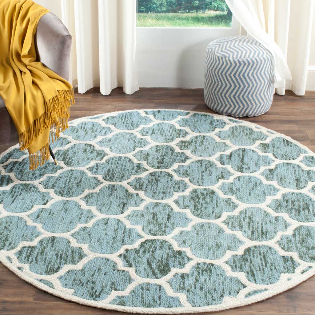 Himalaya Turquoise/Ivory Round Rug - Image 3