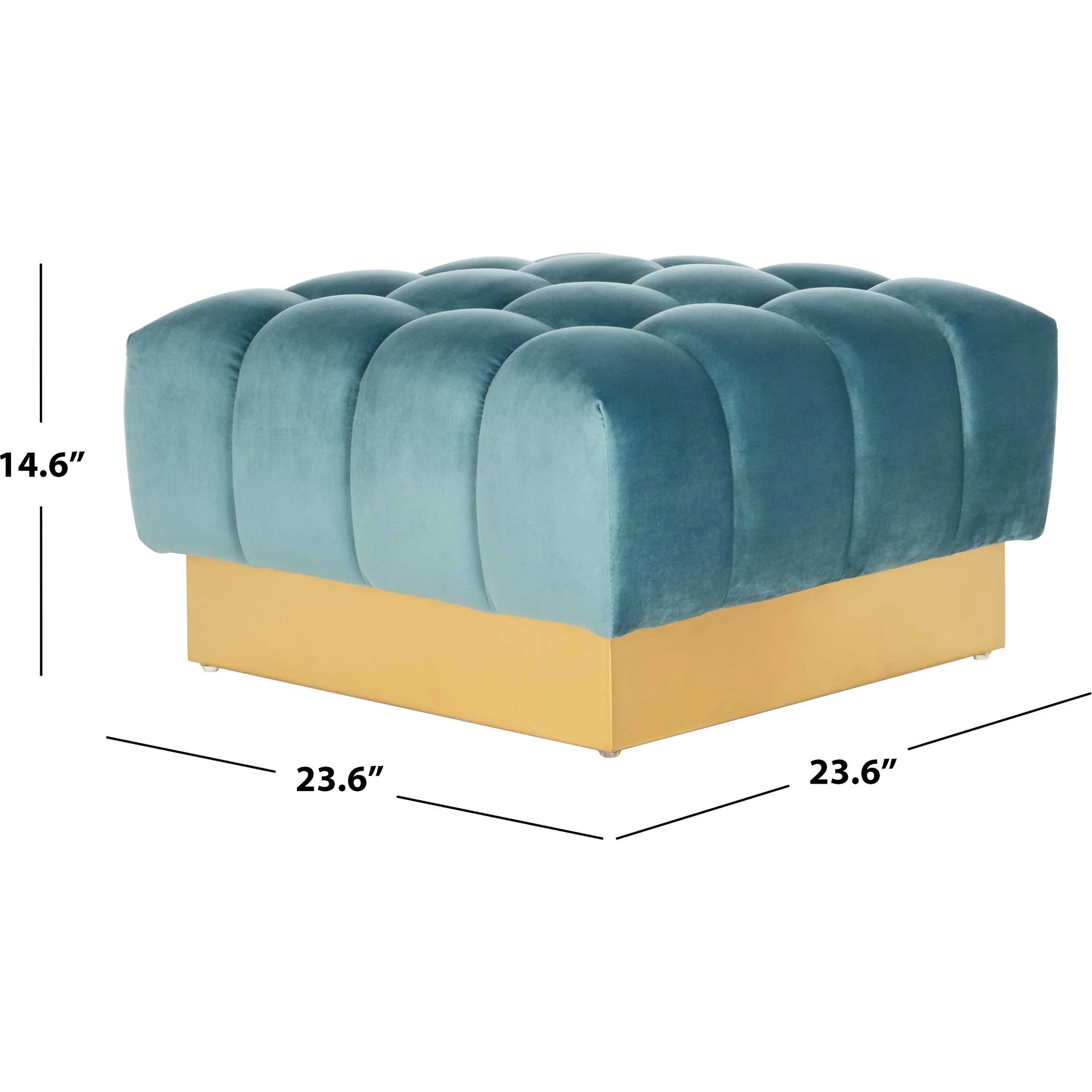 Himi Square Tufted Ottoman Aegean Blue - Image 7