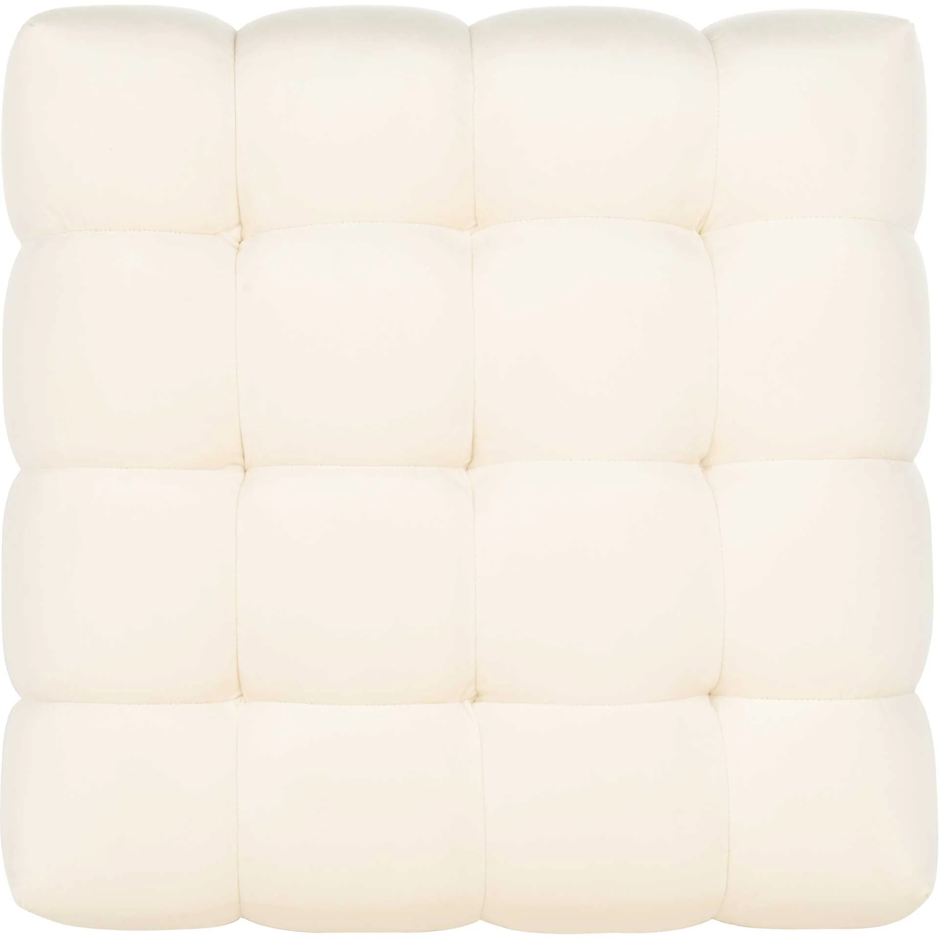 Himi Square Tufted Ottoman Cream - Image 3