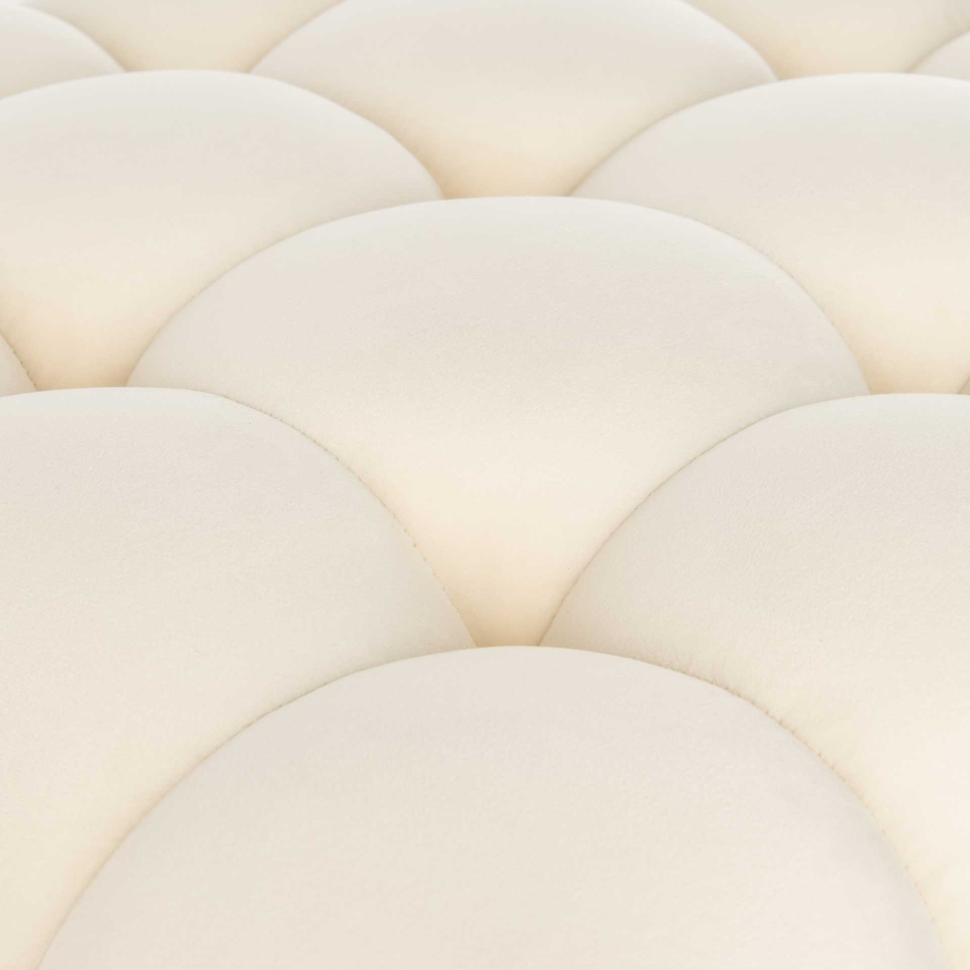 Himi Square Tufted Ottoman Cream - Image 5
