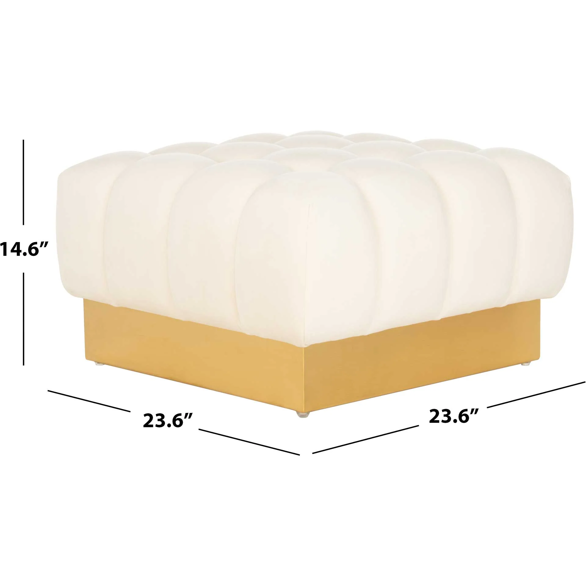 Himi Square Tufted Ottoman Cream - Image 7