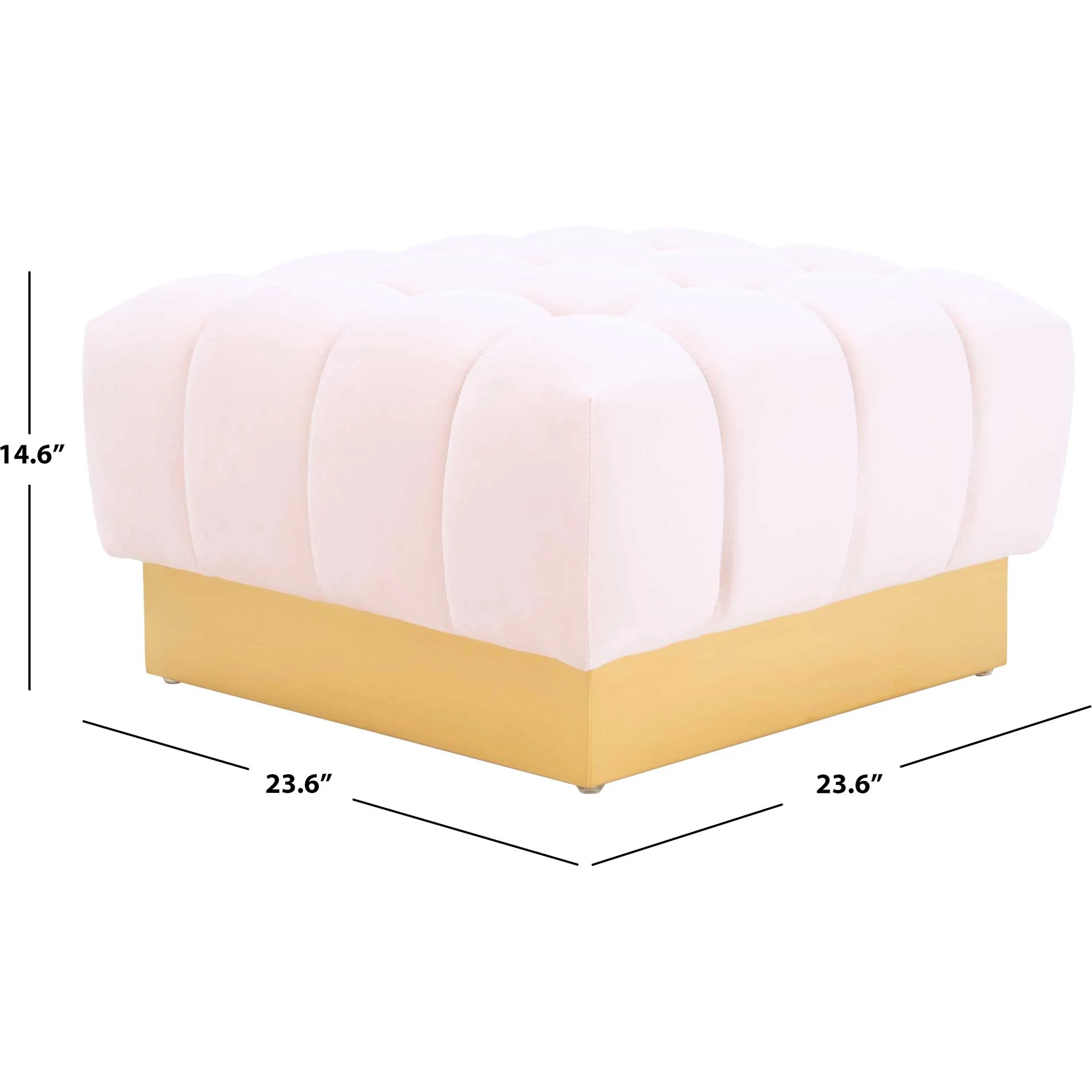 Himi Square Tufted Ottoman Light Pink - Image 7