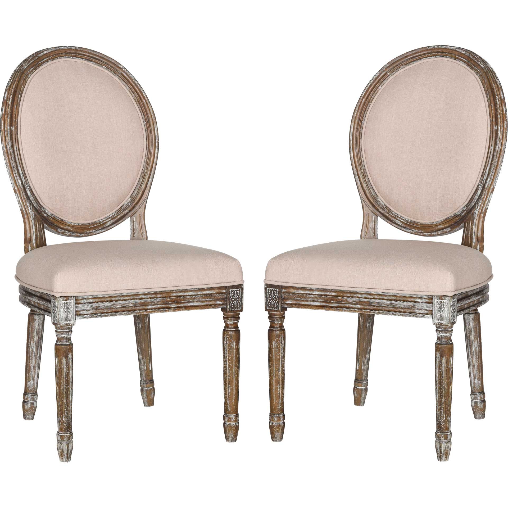 Holden Side Chair Beige/Rustic Oak (Set of 2) - Image 2