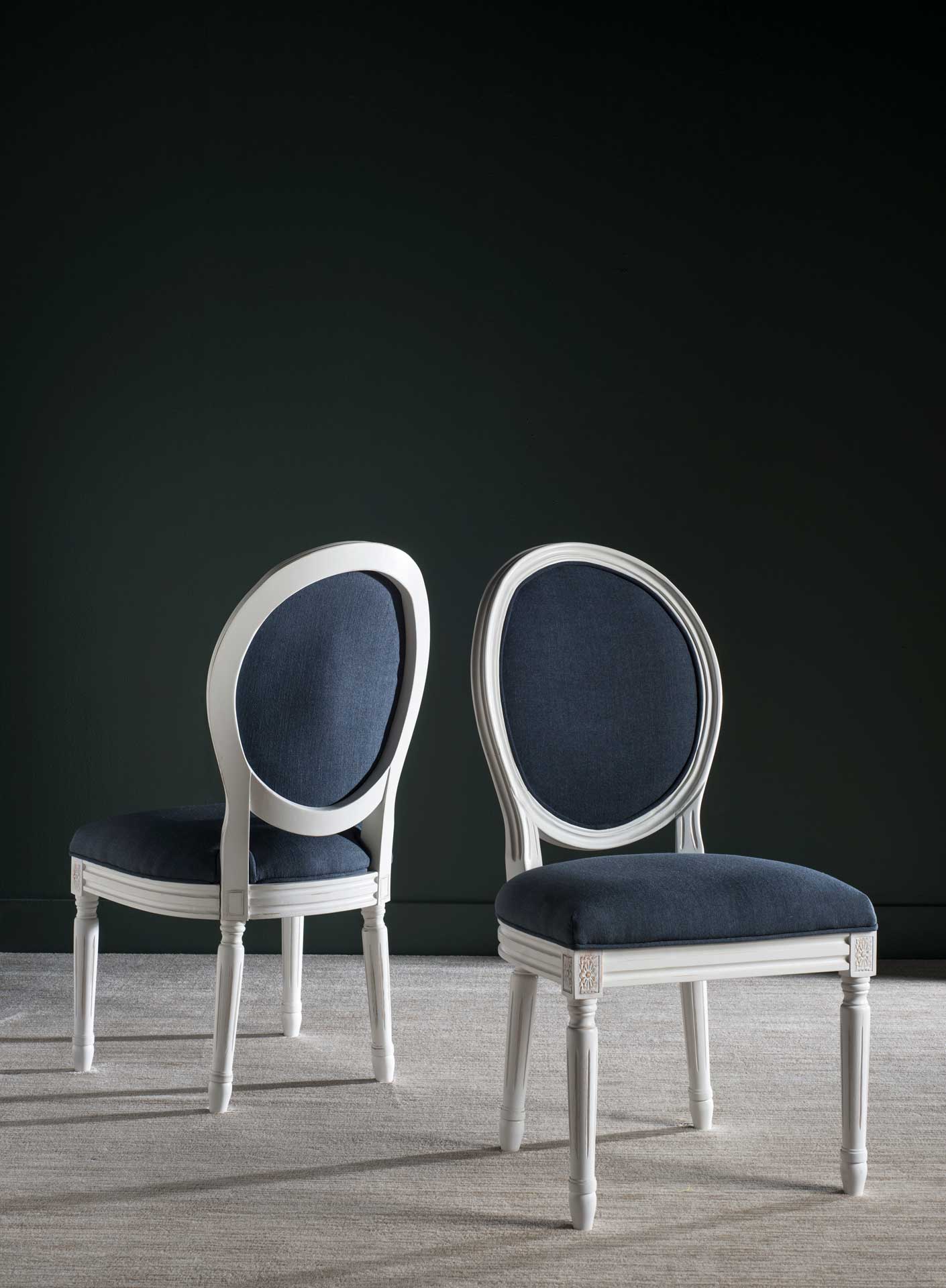 Holden Side Chair Navy/Cream (Set of 2) - Image 7