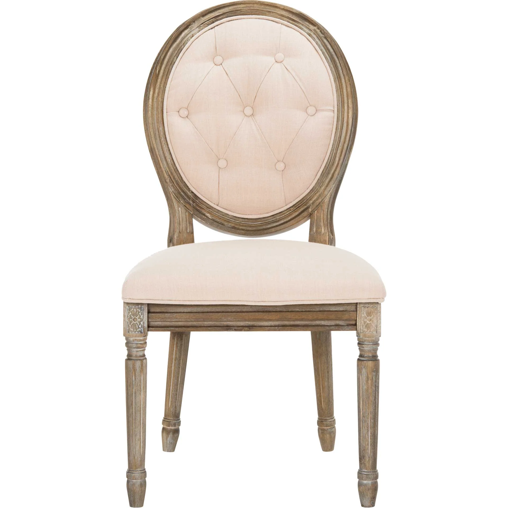 Holden Tufted Side Chair Beige/Rustic Oak (Set of 2) - Image 3