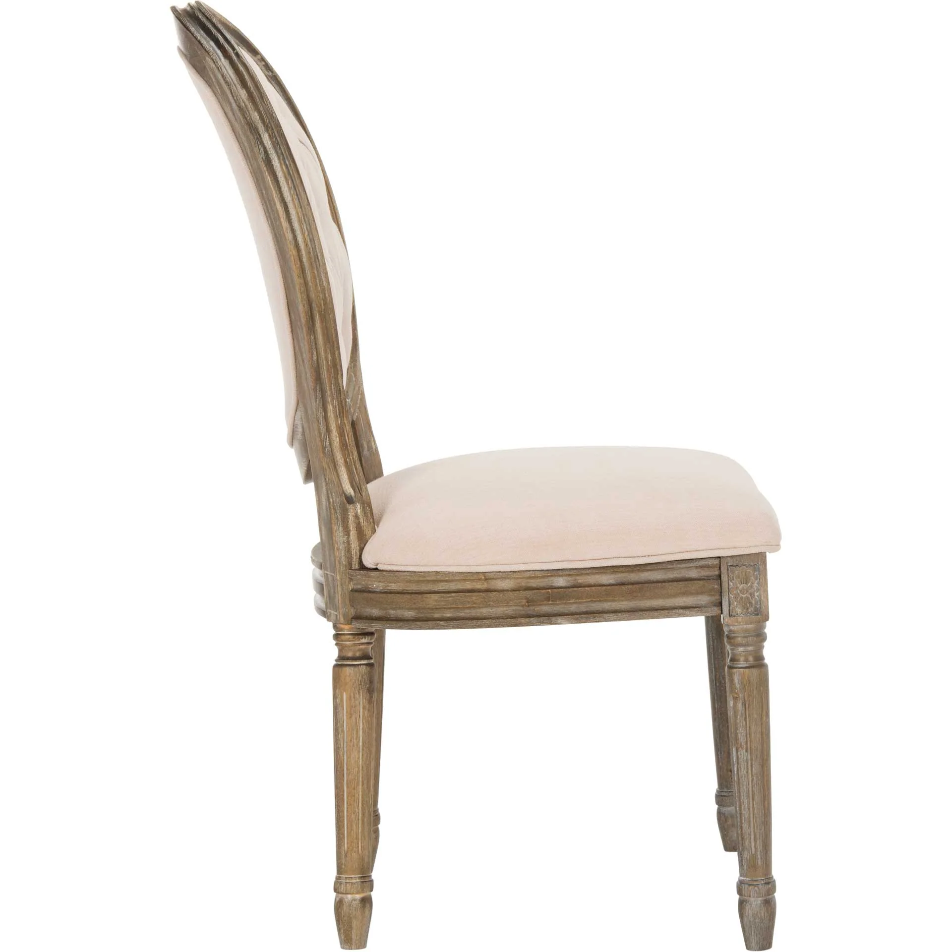 Holden Tufted Side Chair Beige/Rustic Oak (Set of 2) - Image 4