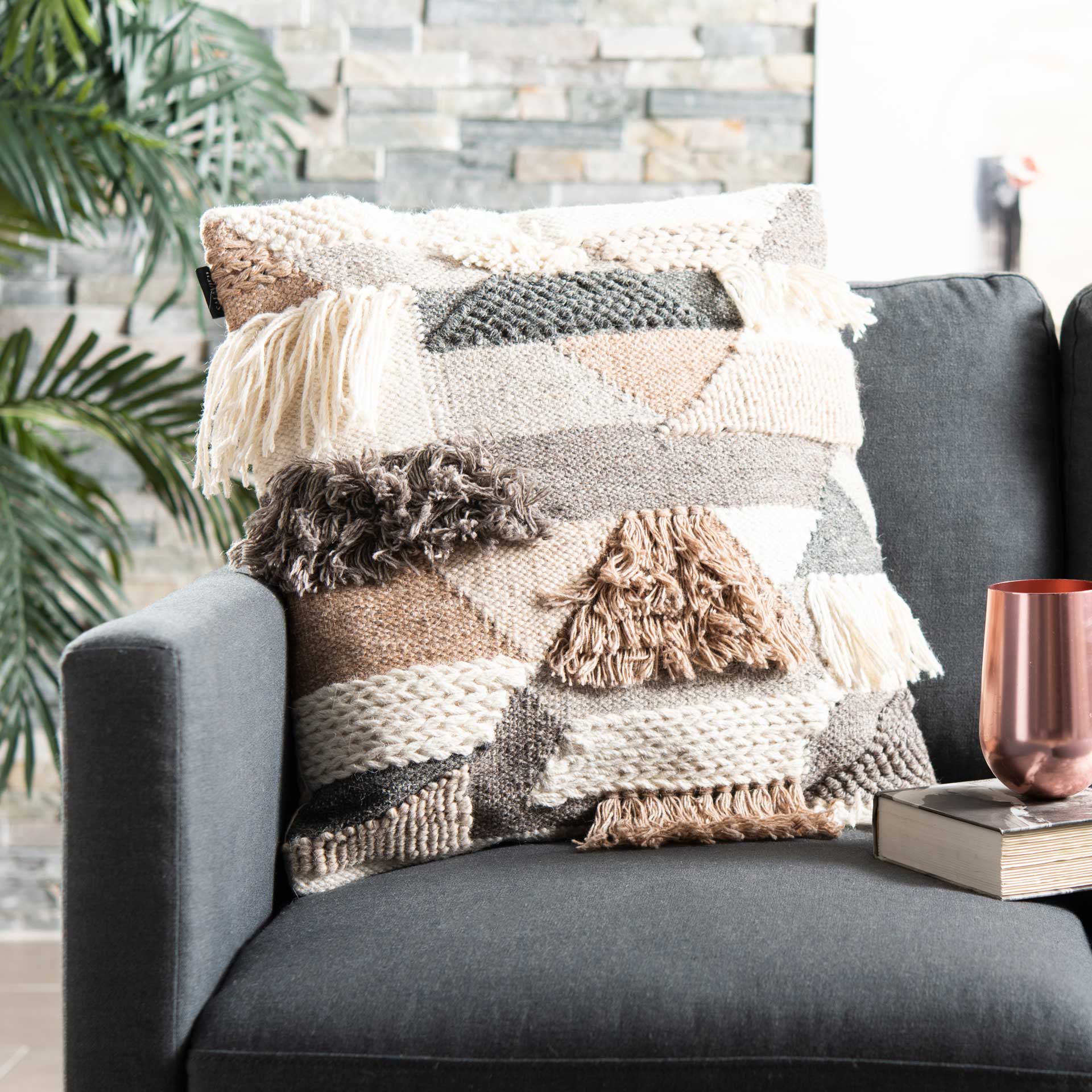 Holiday Pillow Gray/Ivory - Image 4