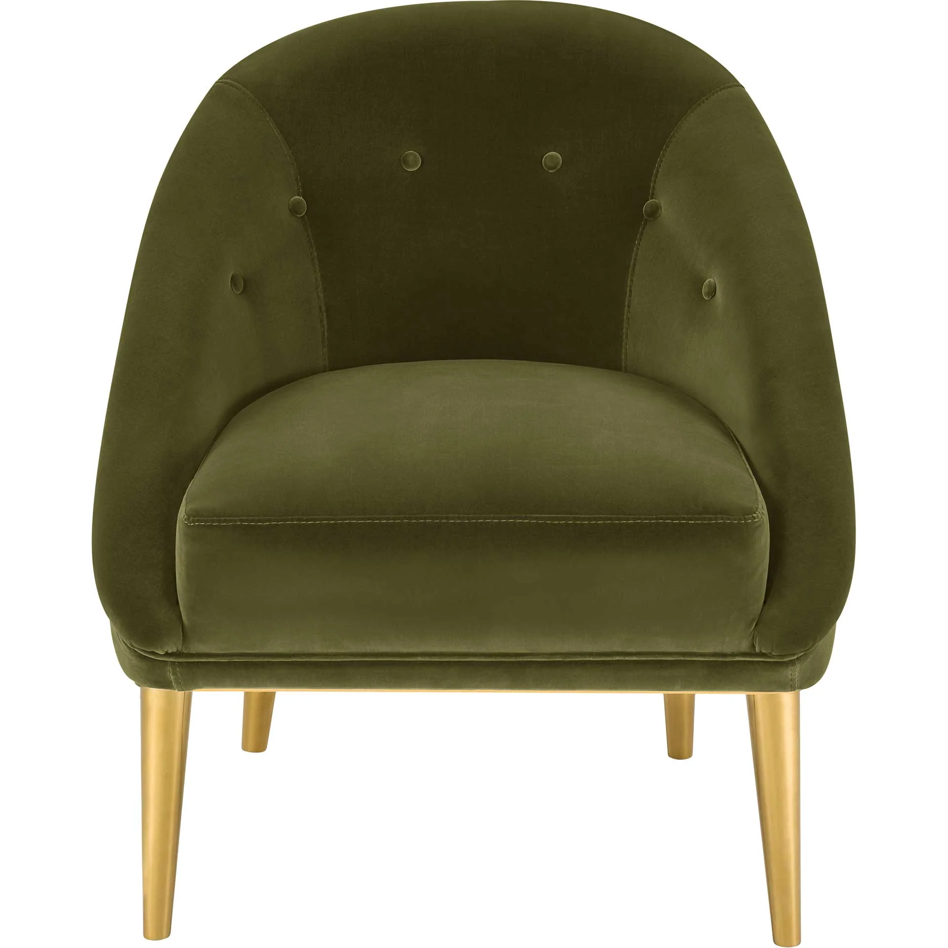 Holland Velvet Club Chair Gold/Dark Olive Green - Image 2