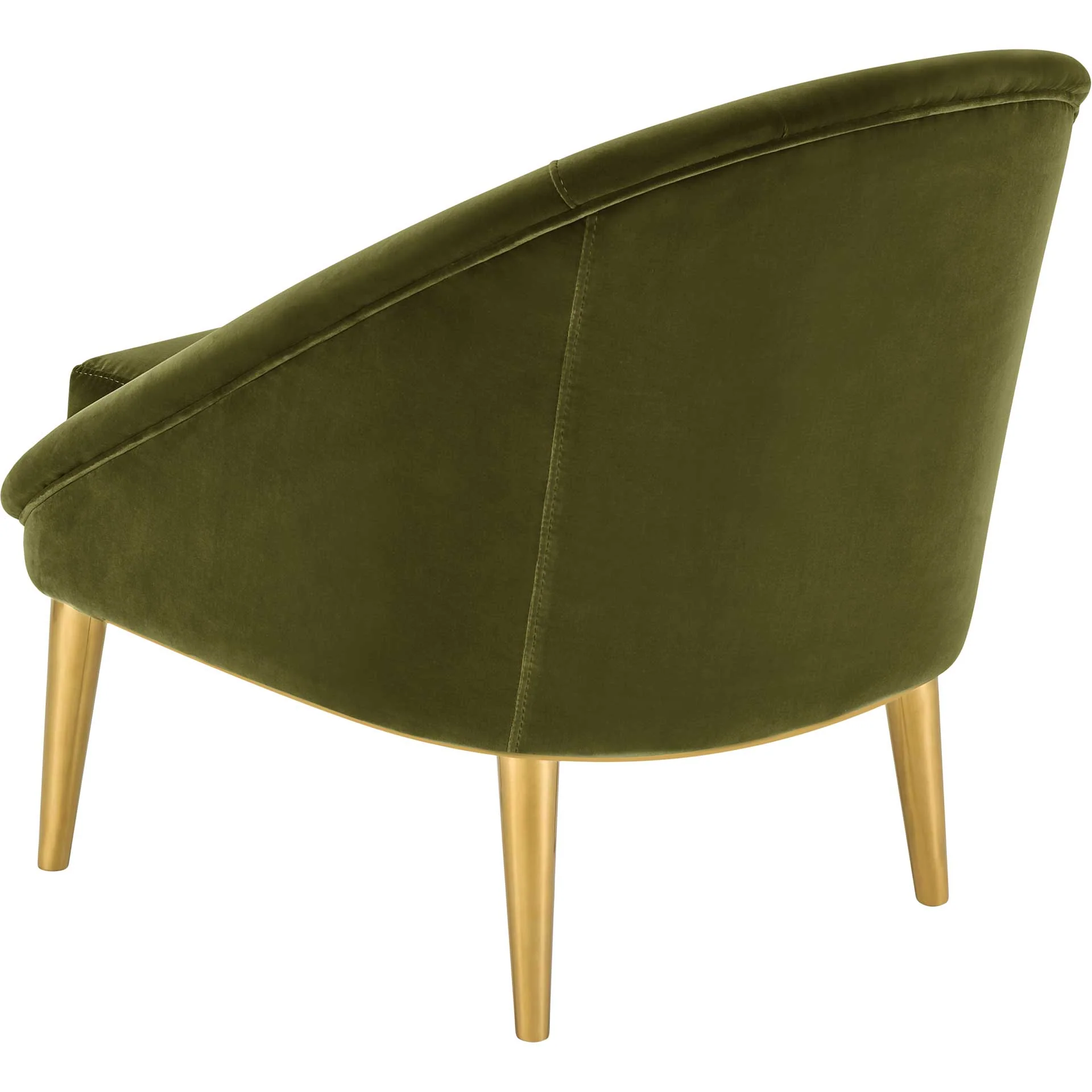 Holland Velvet Club Chair Gold/Dark Olive Green - Image 3