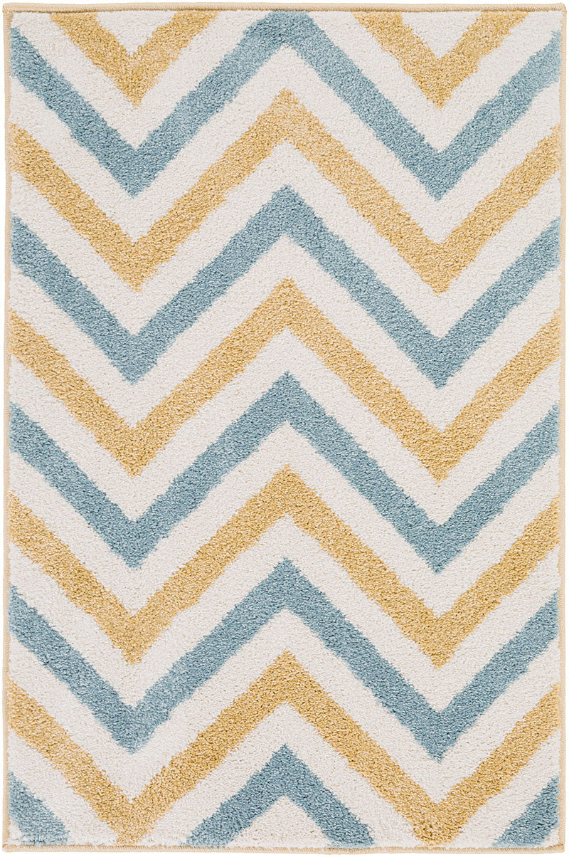 Horizon Chevron Ivory/Gold/Slate Area Rug - Image 2
