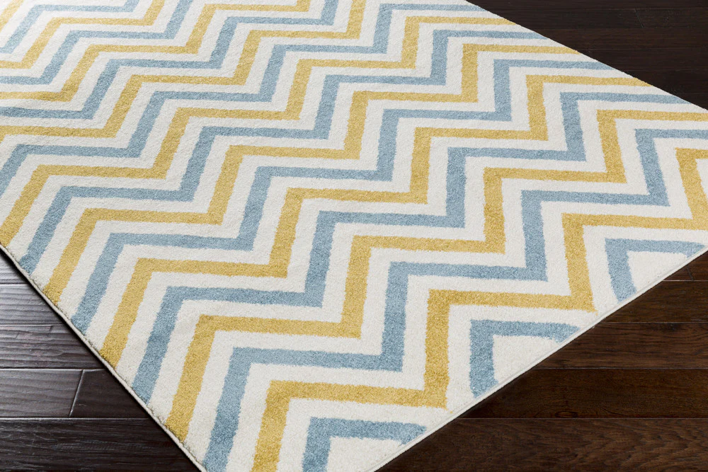 Horizon Chevron Ivory/Gold/Slate Area Rug - Image 3