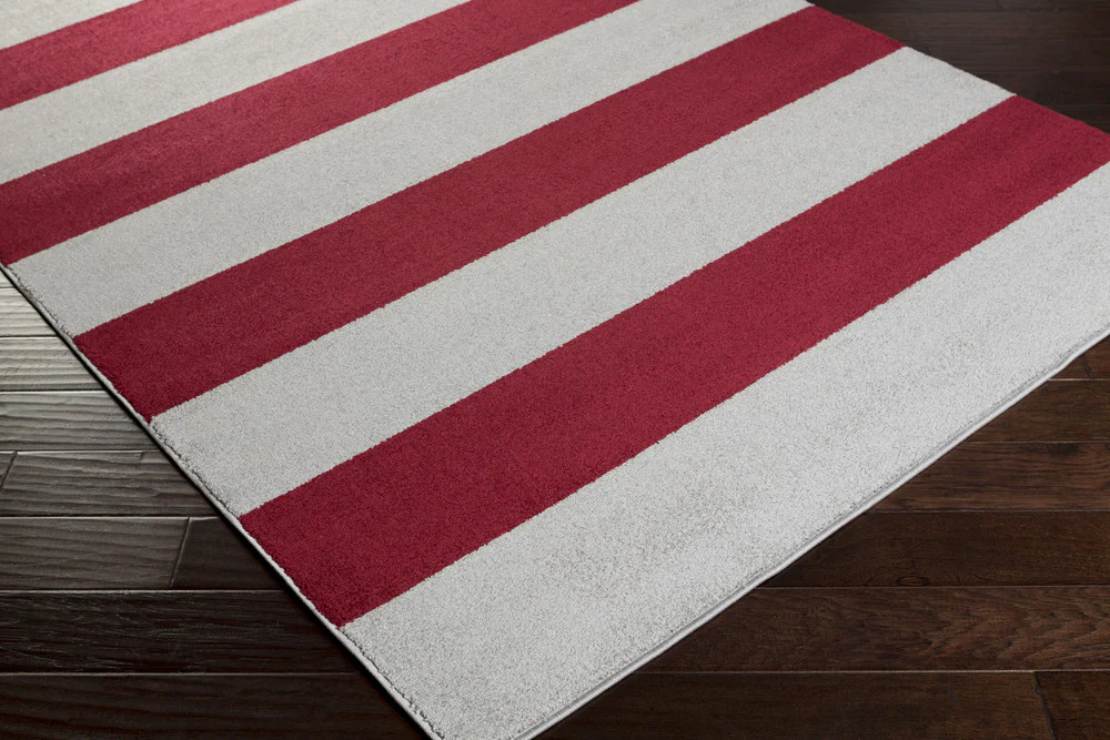Horizon Striped Burgundy/Charcoal Area Rug - Image 3