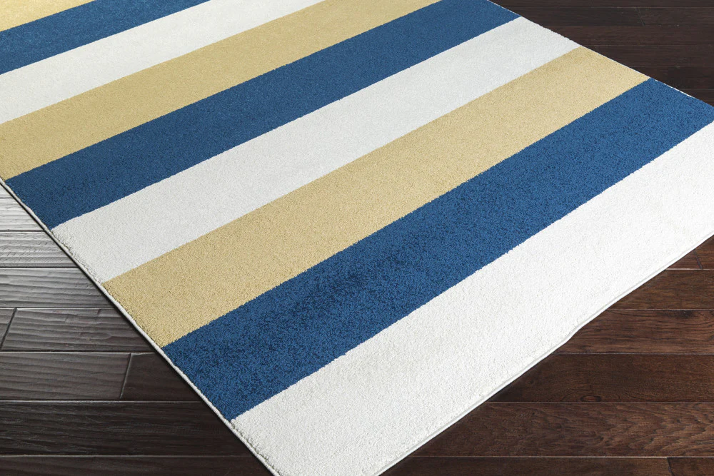 Horizon Striped Cobalt/Gold Area Rug - Image 2