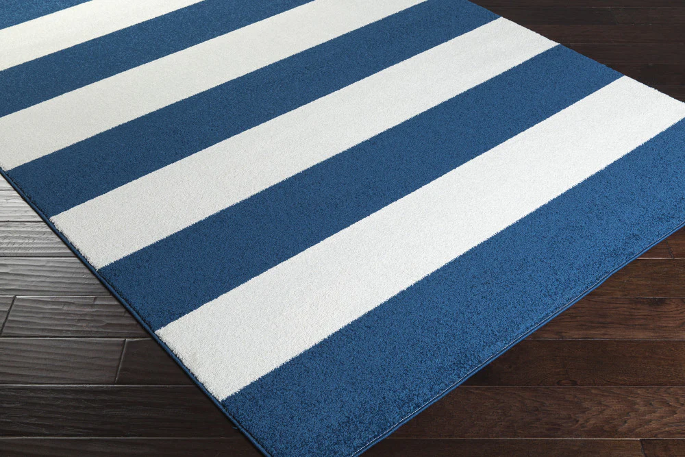 Horizon Striped Cobalt/Ivory Area Rug - Image 2
