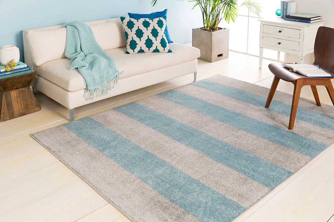 Horizon Striped Slate/Ivory Area Rug - Image 3