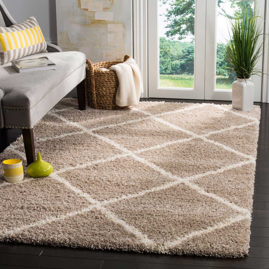 Hudson Shag Diamond Beige/Ivory Area Rug - Image 9