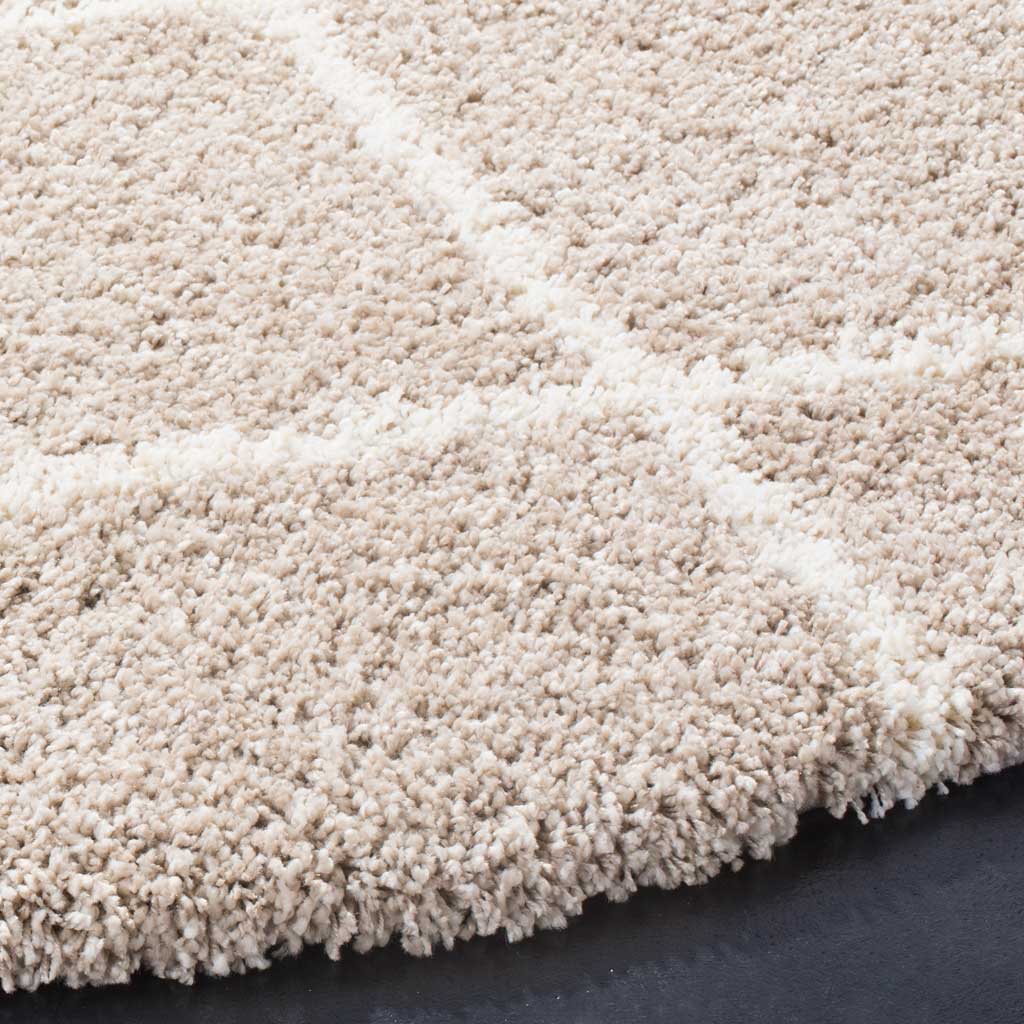 Hudson Shag Diamond Beige/Ivory Round Rug - Image 2