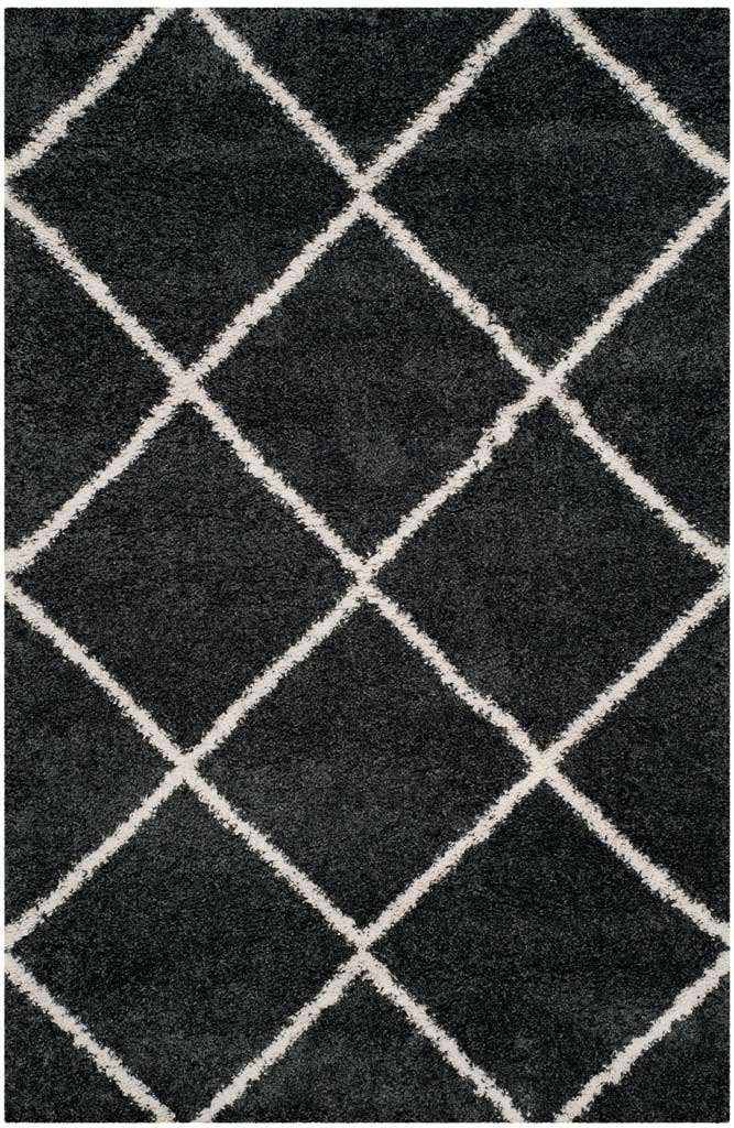 Hudson Shag Diamond Dark Gray/Ivory Area Rug - Image 3