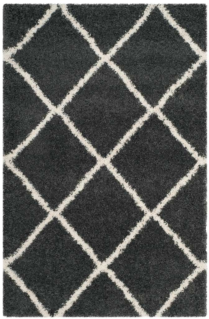 Hudson Shag Diamond Dark Gray/Ivory Area Rug - Image 4