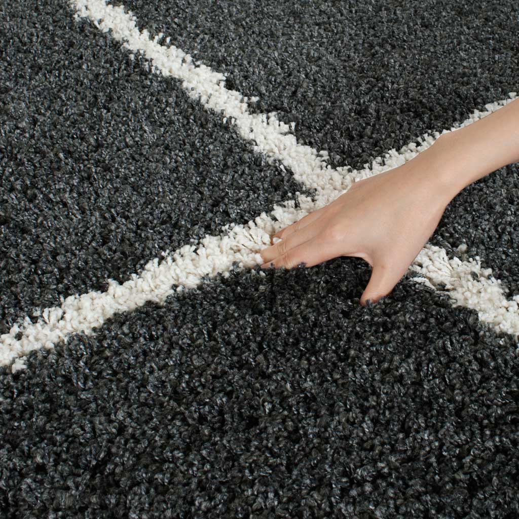 Hudson Shag Diamond Dark Gray/Ivory Area Rug - Image 6
