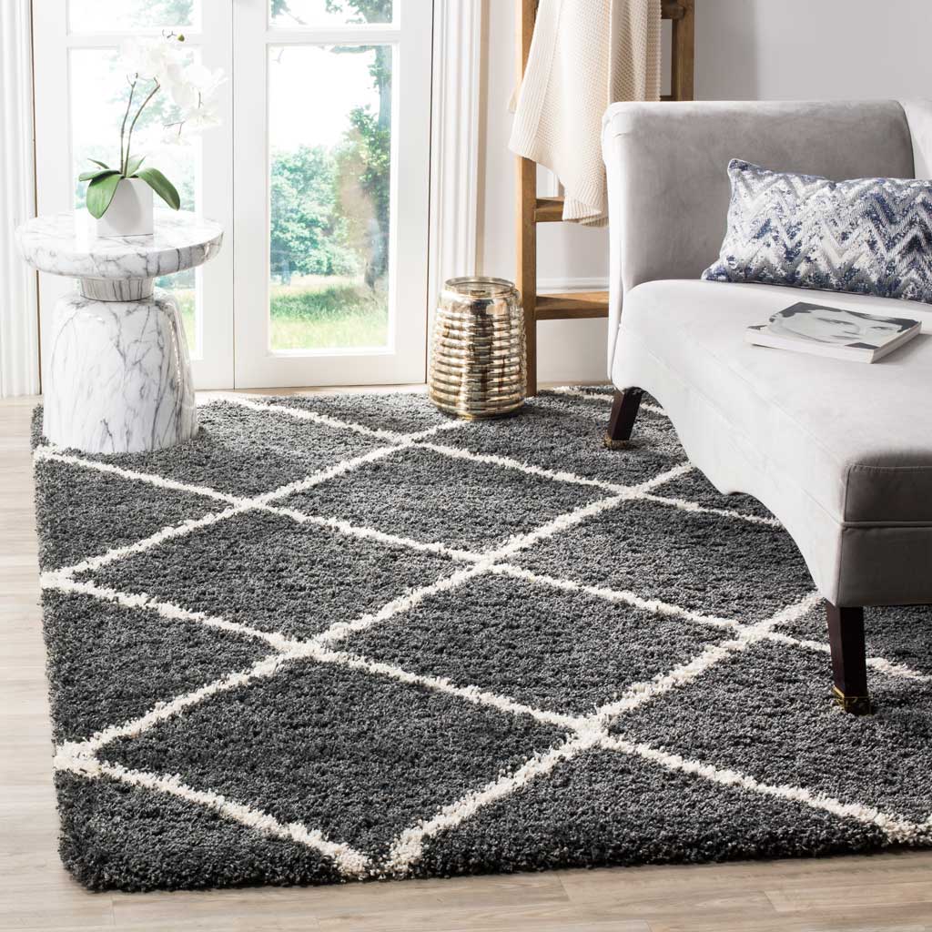 Hudson Shag Diamond Dark Gray/Ivory Area Rug - Image 8