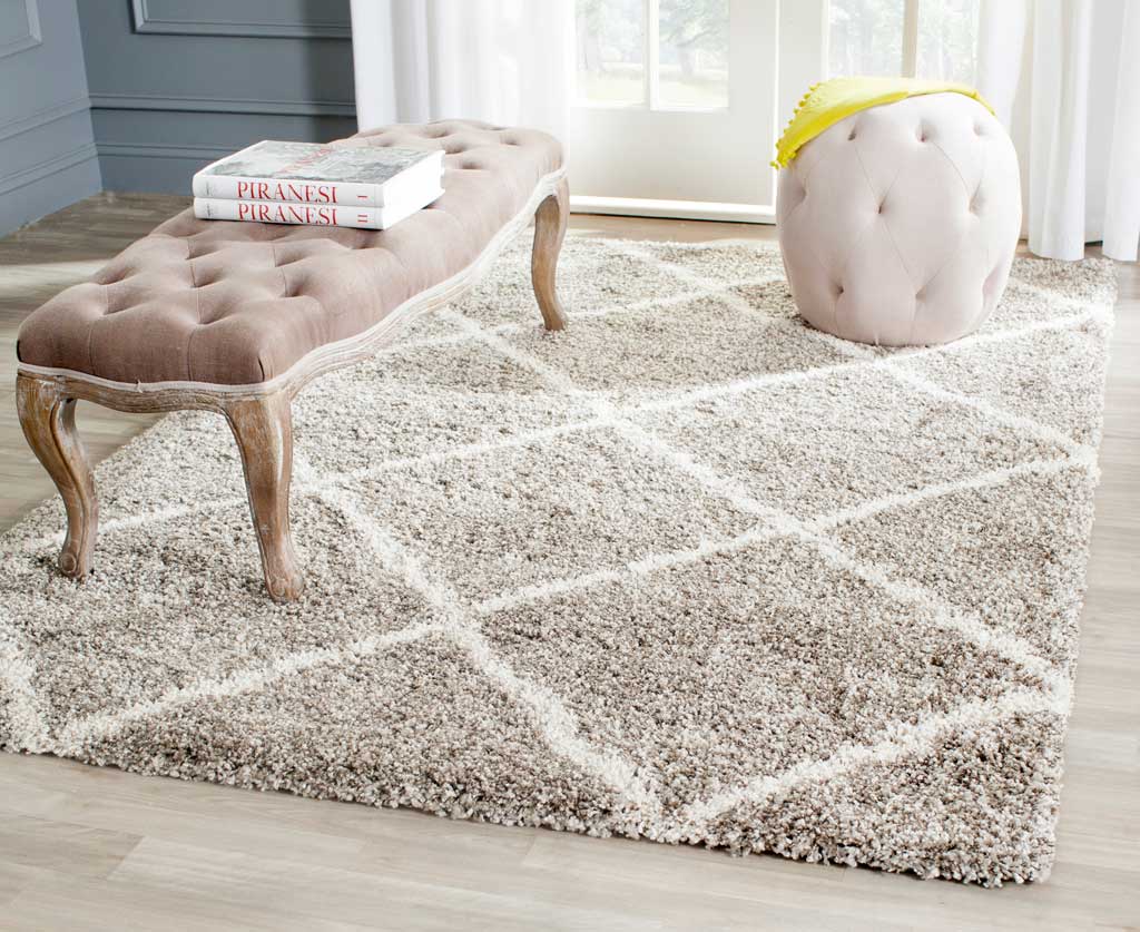 Hudson Shag Diamond Gray/Ivory Area Rug - Image 12
