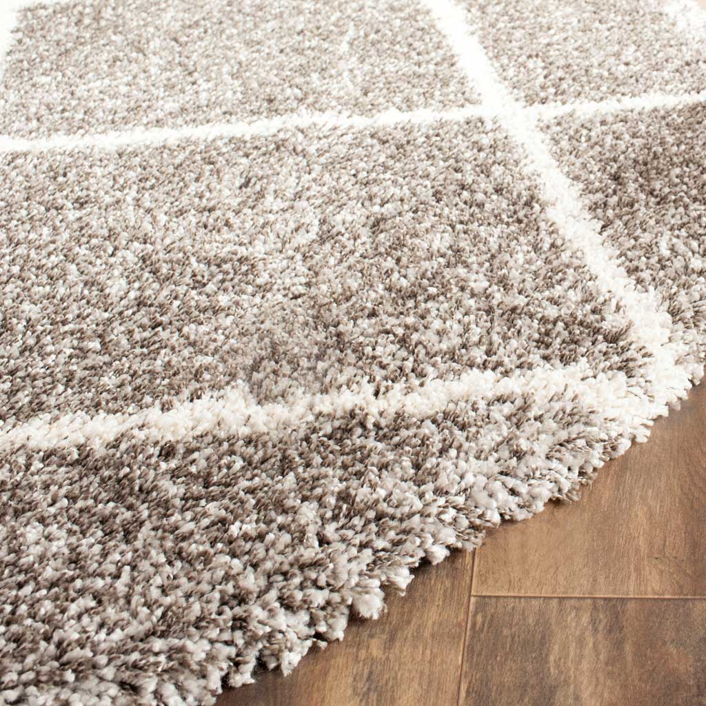 Hudson Shag Diamond Gray/Ivory Round Rug - Image 2