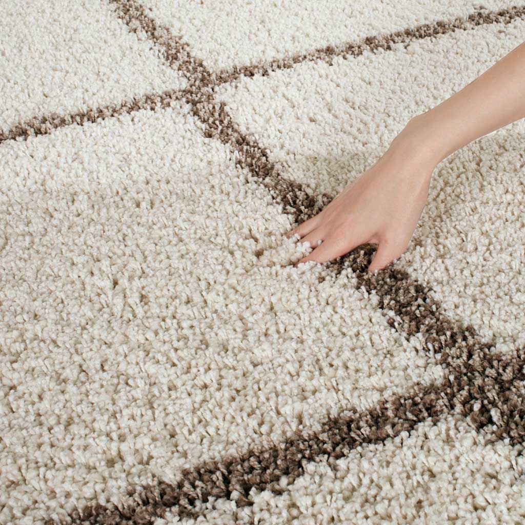 Hudson Shag Diamond Ivory/Beige Area Rug - Image 6