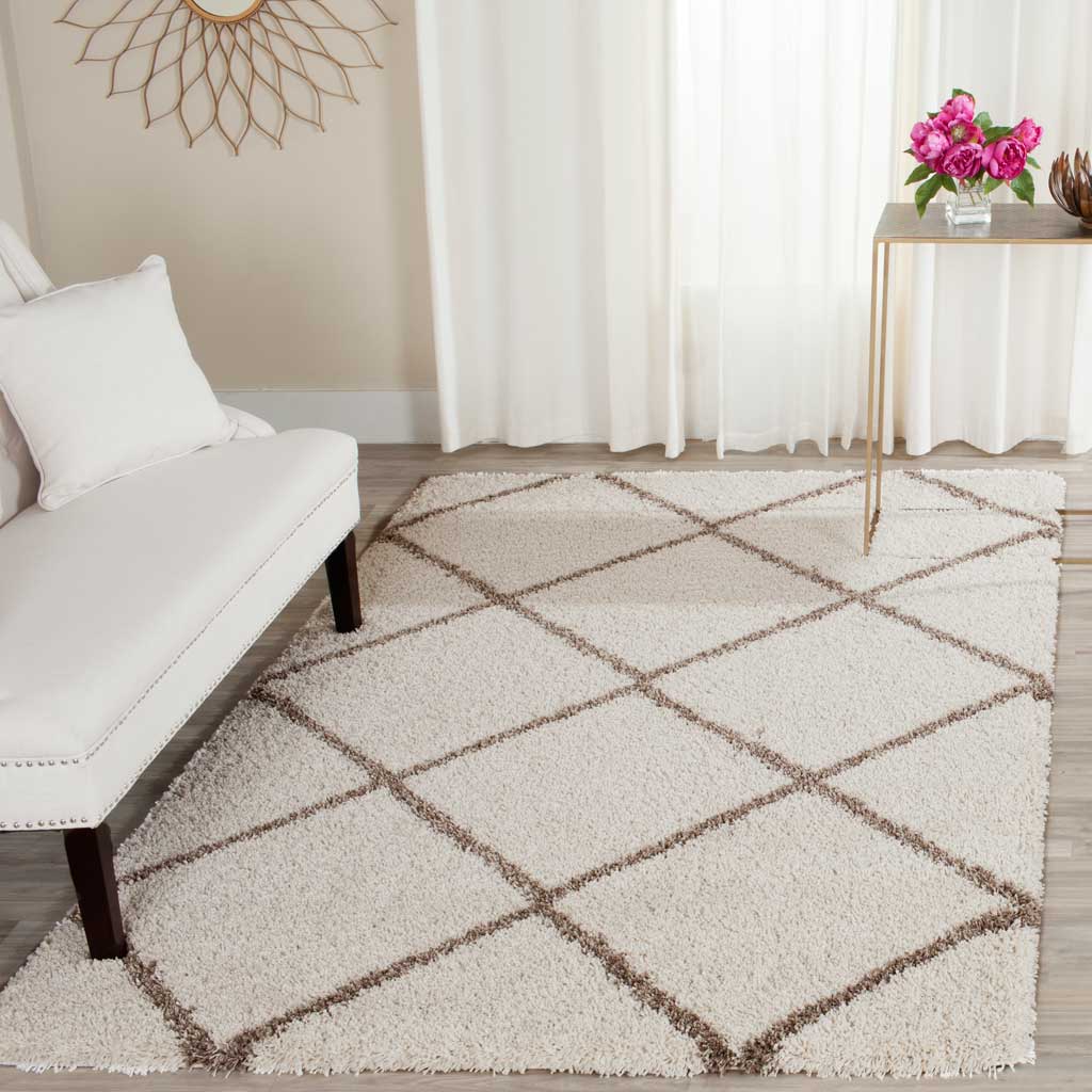 Hudson Shag Diamond Ivory/Beige Area Rug - Image 8