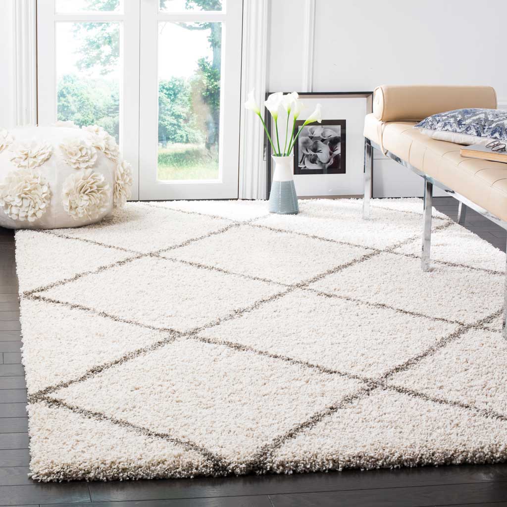 Hudson Shag Diamond Ivory/Gray Area Rug - Image 11