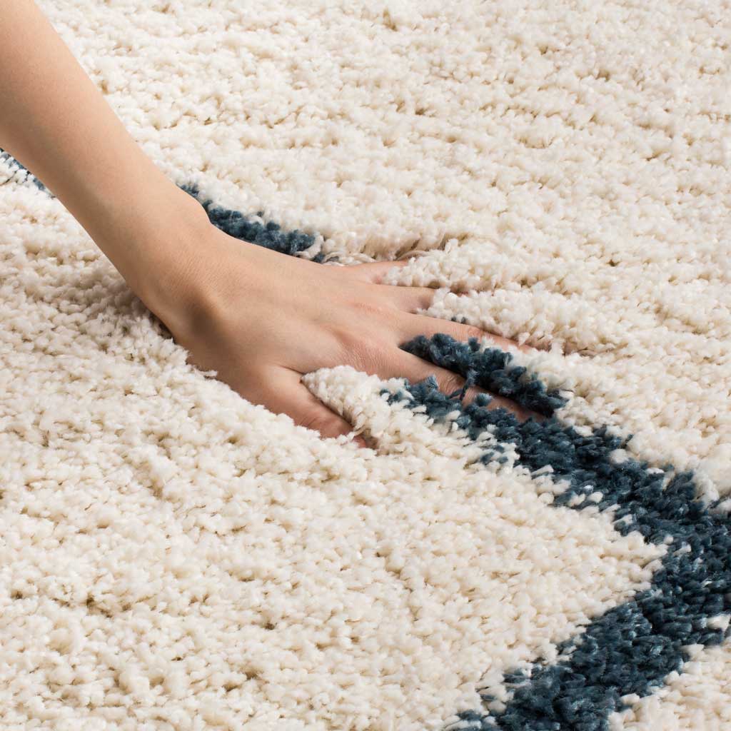 Hudson Shag Diamond Ivory/Slate Blue Area Rug - Image 7