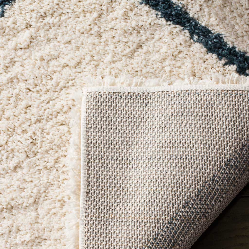 Hudson Shag Diamond Ivory/Slate Blue Area Rug - Image 8