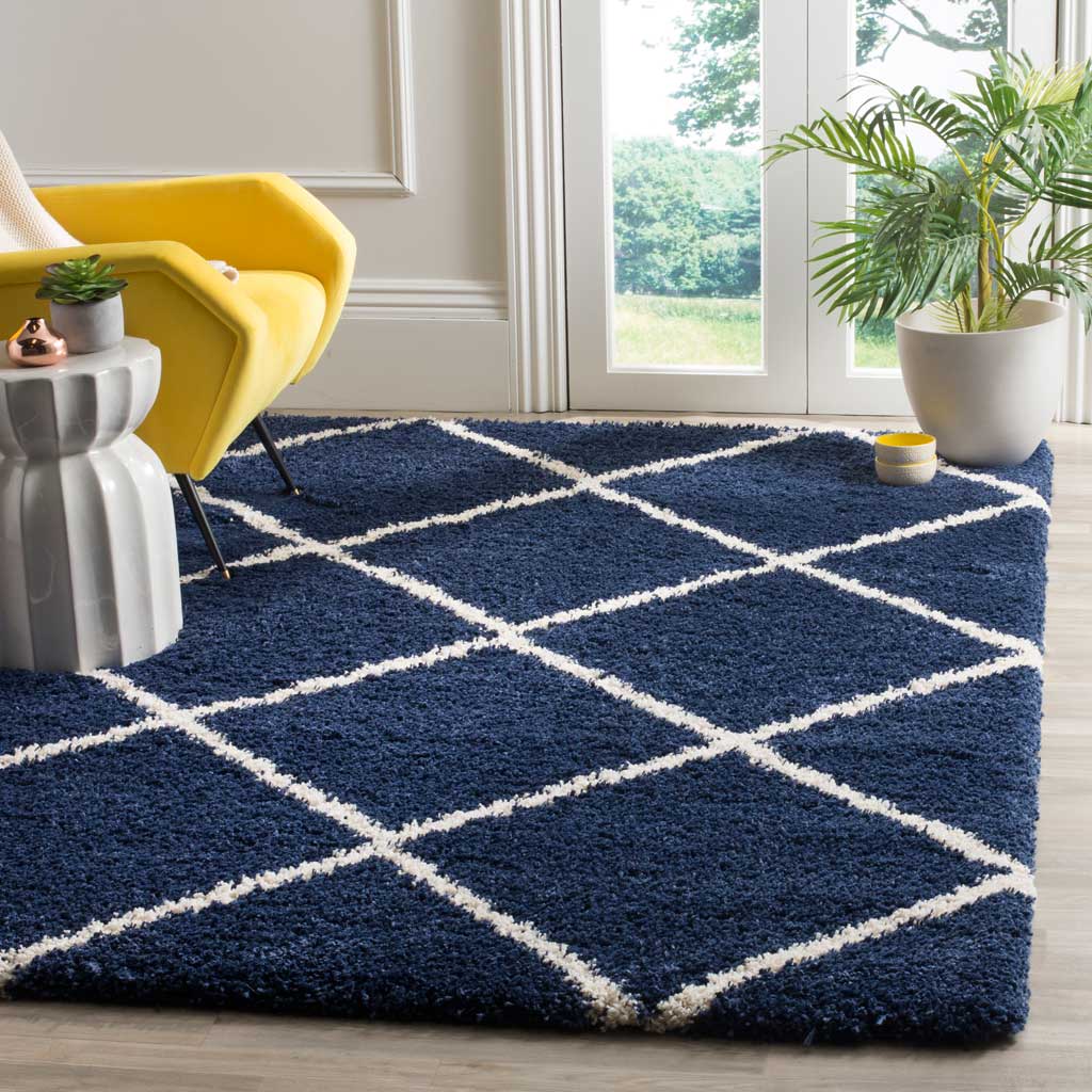 Hudson Shag Diamond Navy/Ivory Area Rug - Image 10
