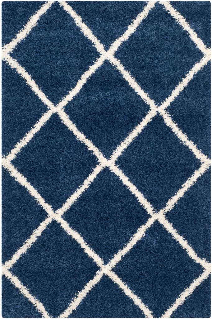 Hudson Shag Diamond Navy/Ivory Area Rug - Image 4